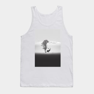 Nordic Winter Reindeer Minimalist Art Print Tank Top